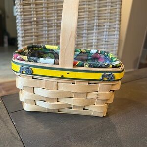 2006 Longaberger Small John Deere Tractor Basket w/ Hard Protector & Liner